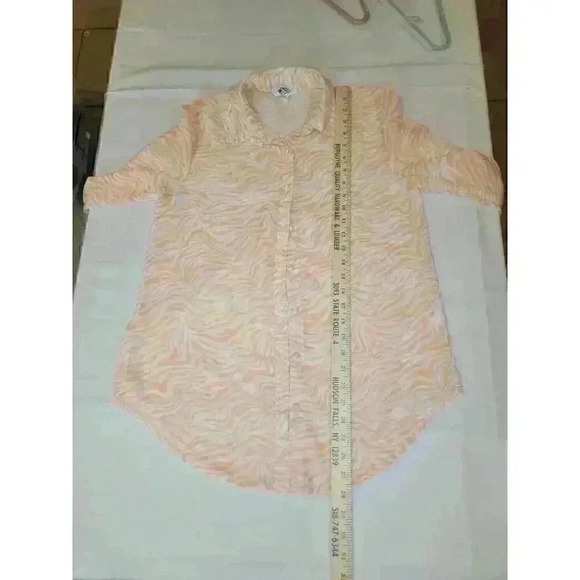 Princess Polly Womens Top Size 2 Sheer Orange Zebra Print Button Retro - Picture 11 of 14